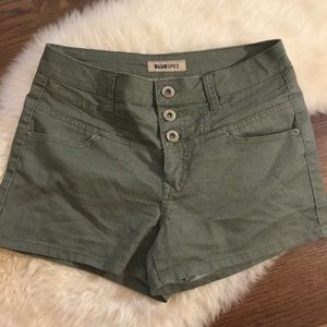 High Waist Army Green jean shorts